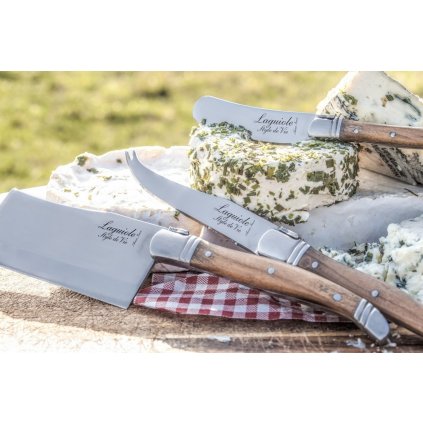 Käsemesser LAGUIOLE LUXURY, 3er-Set, Geschenkset, Olivenholz-Griff, Laguiole