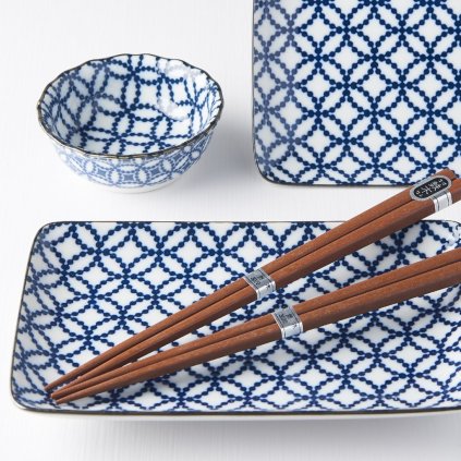 Sushi Set, 6-teilig, geometrisches Muster, MIJ