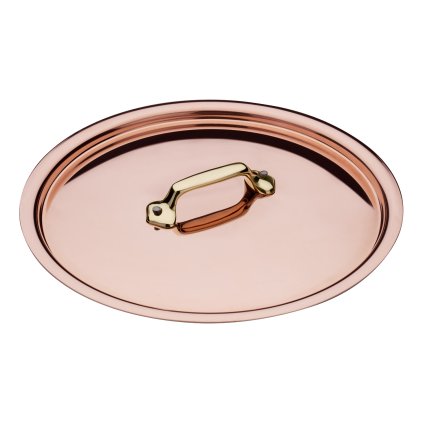 Topfdeckel 20 cm, mit Bronzegriff, Kupfer, Mauviel