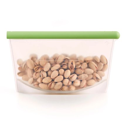 Lebensmittelbeutel, wiederverwendbar 500 ml, grün, Lékué