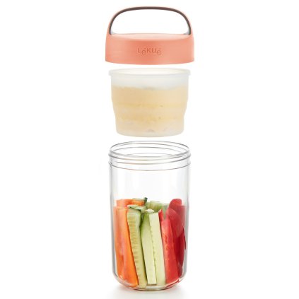 Snackbox Dose TO GO 600 ml, Coral, Lékué