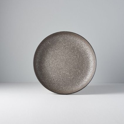 Dessertteller EARTH BLACK 22 cm, hoher Rand, MIJ