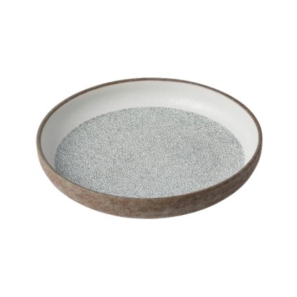 Dessertteller CRAZED GREY 22 cm, mit hohem Rand, MIJ