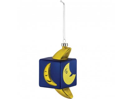 Weihnachtsschmuck CUBIK MOON, blau, Alessi