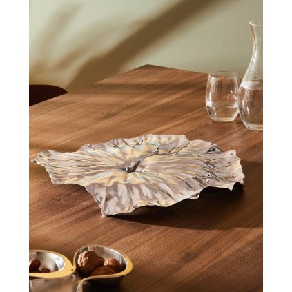 Servierplatte LOTUS 45 cm, Edelstahl, Alessi