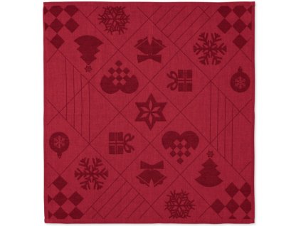 Weihnachtsserviette NATALE, 4er-Set, 45 x 45 cm, rot, Rosendahl