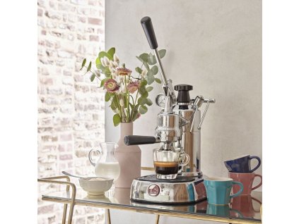 Handhebelmaschine LUSSO, Silber, Kunststoffgriff, La Pavoni