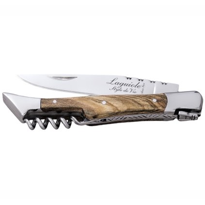 Taschenmesser LUXRY, mit Korkenzieher, olivfarbener Griff, Laguiole