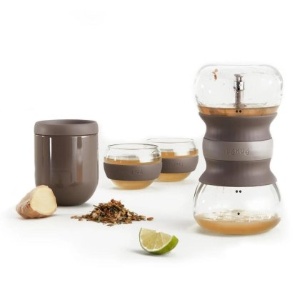 Tee Set CALM TEA RITUAL, 5-teilig, braun, Lékué