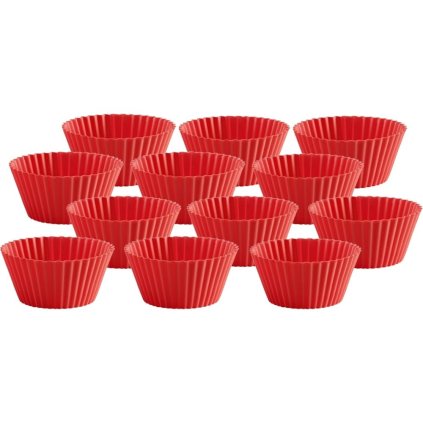 Muffinförmchen, 12er-Set, 75 ml, Silikon, rot, Lékué