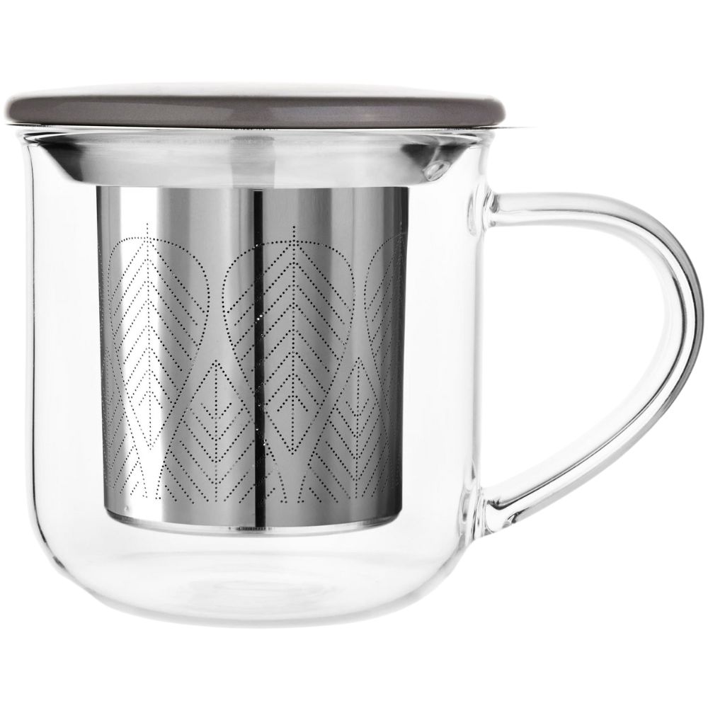Glastasse mit Teesieb MINIMA EVA 400 ml, Wollgrau, Viva Scandinavia