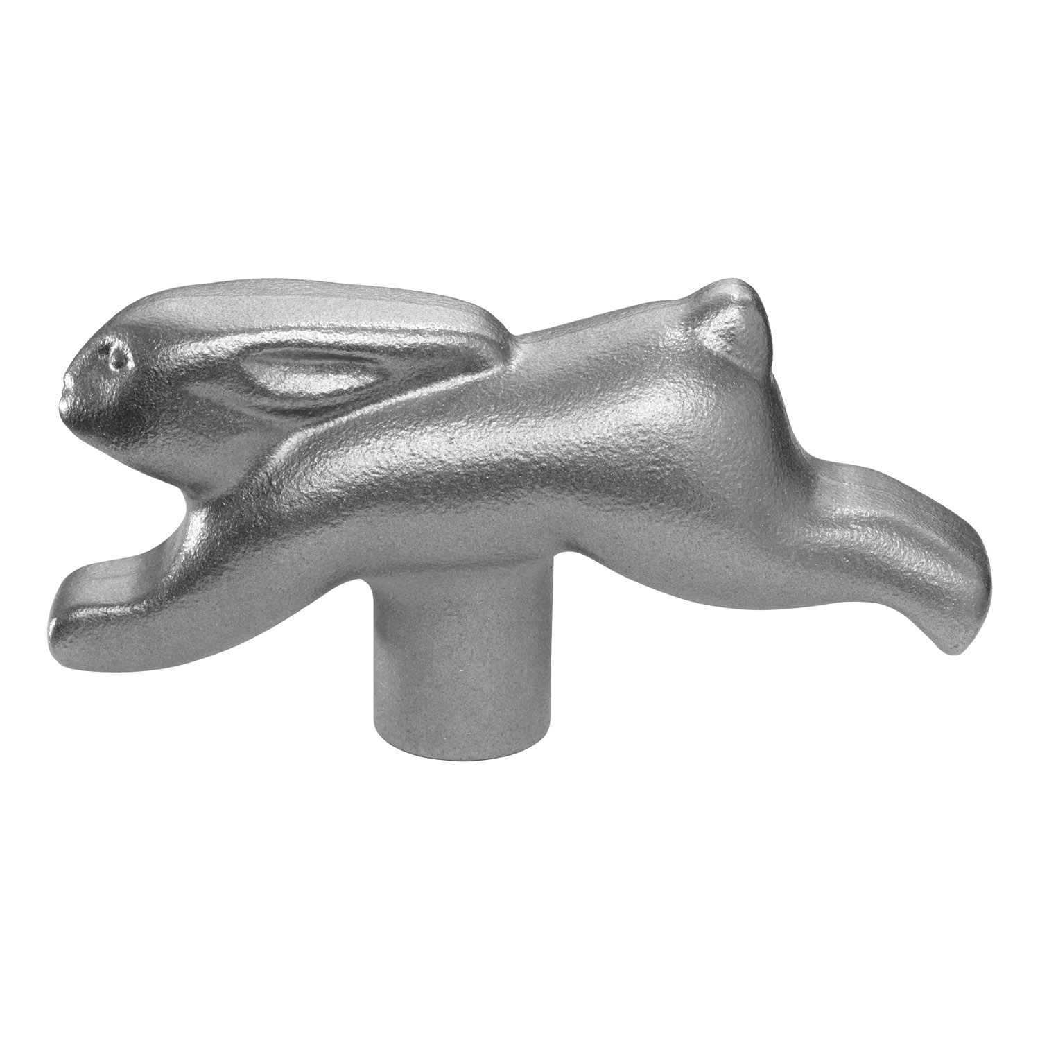 Deckelknauf Tierknopf RABBIT, silber, Staub