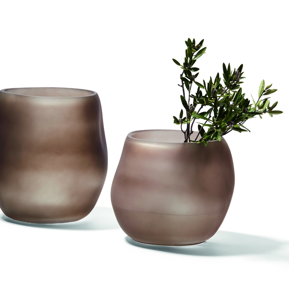 Vase ORGANIC 20 cm, braun, Glas, Philippi