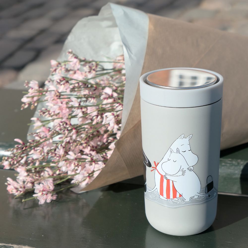 Thermobecher TO GO CLICK MOOMIN 200 ml, hellgrau, Stelton