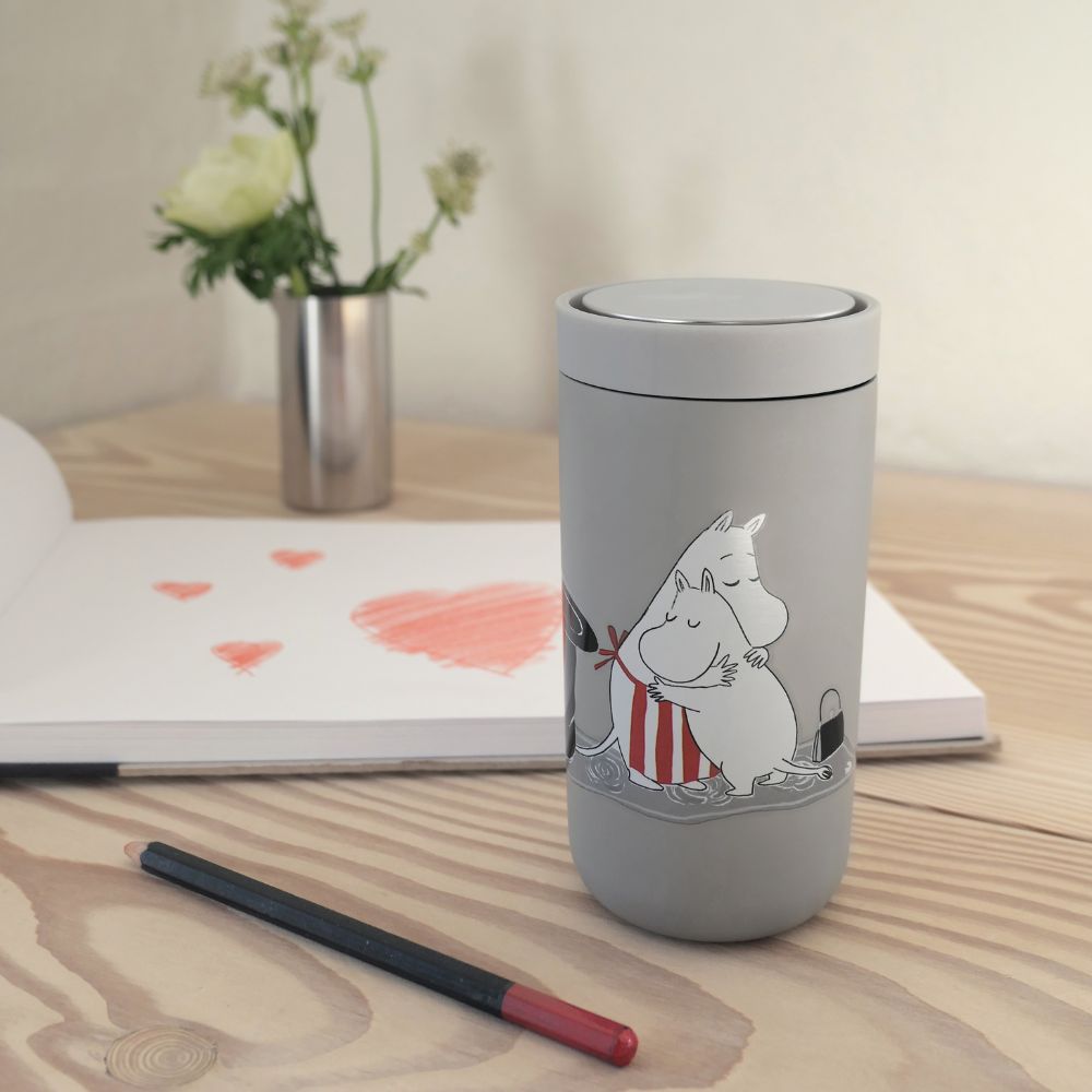Thermobecher TO GO CLICK MOOMIN 200 ml, hellgrau, Stelton
