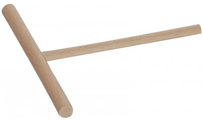Crepes-Pfanne 28 cm, mit Crêpe-Wender und Spachtel, Holzgriff, Gusseisen, Staub
