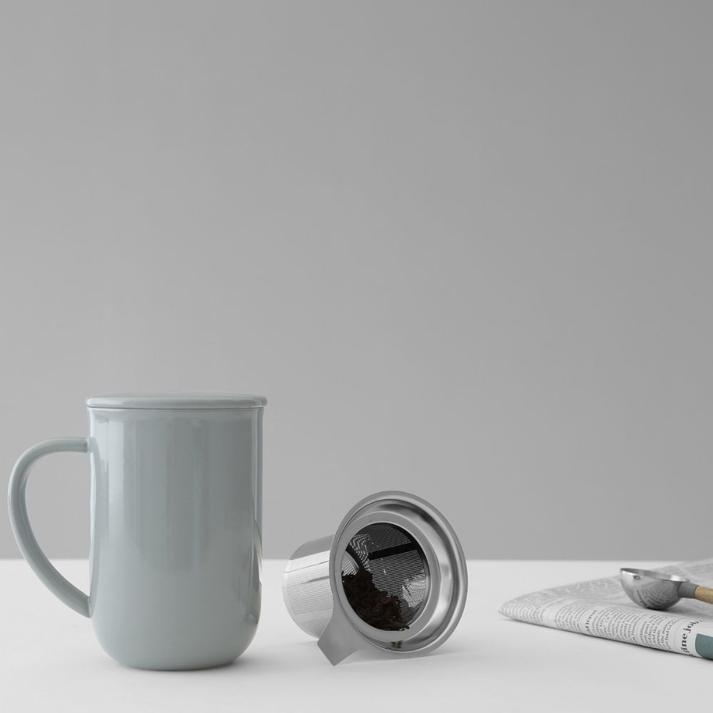 Teetasse mit Sieb MINIMA 500 ml, hellgrau, Viva Scandinavia