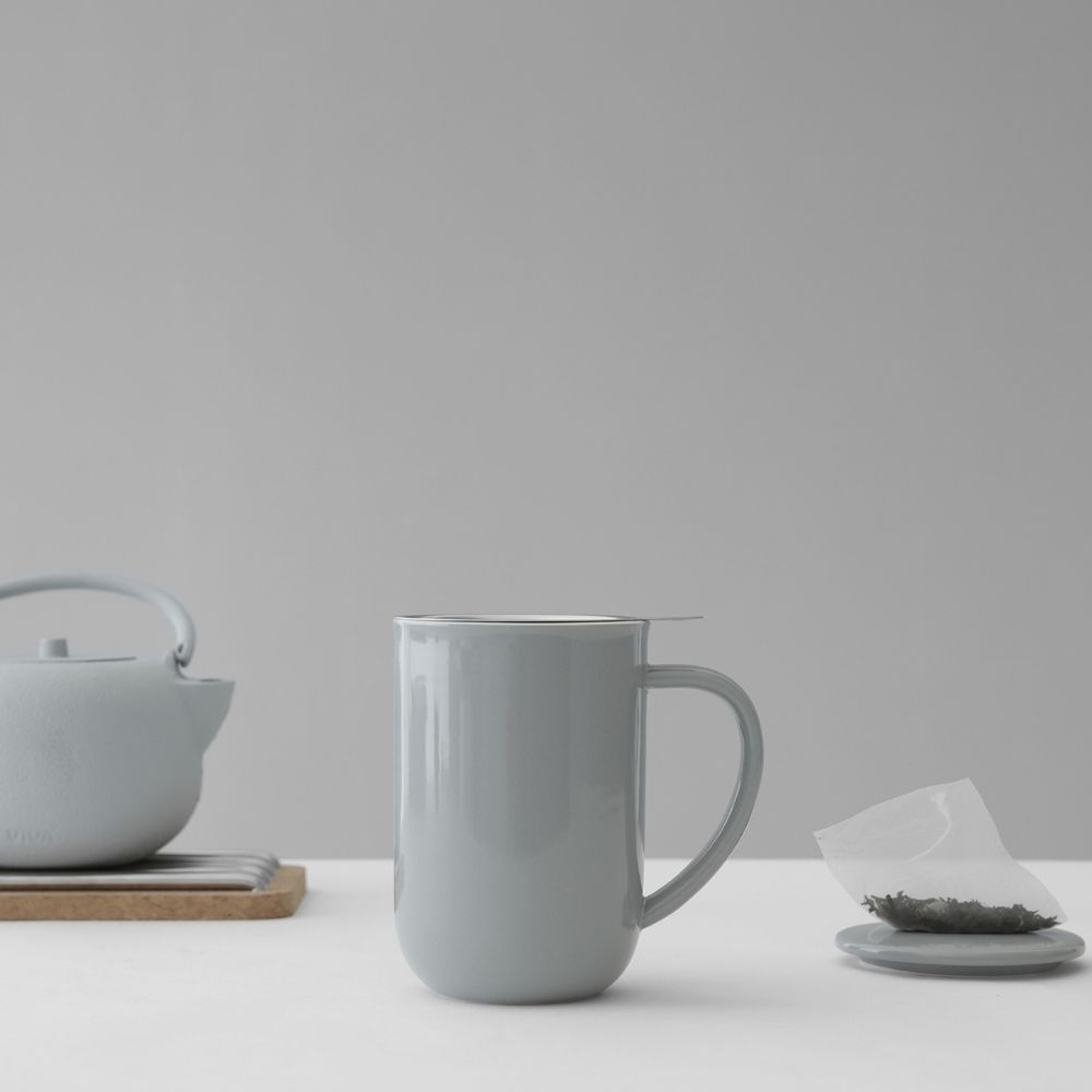 Teetasse mit Sieb MINIMA 500 ml, hellgrau, Viva Scandinavia