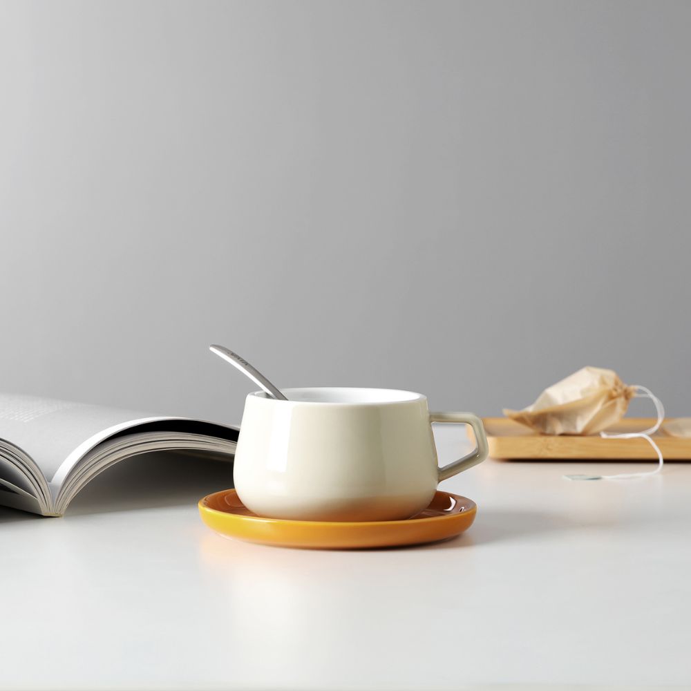 Teetasse mit Untertasse ELLA CLASSIC, 250 ml, gelb, Viva Scandinavia