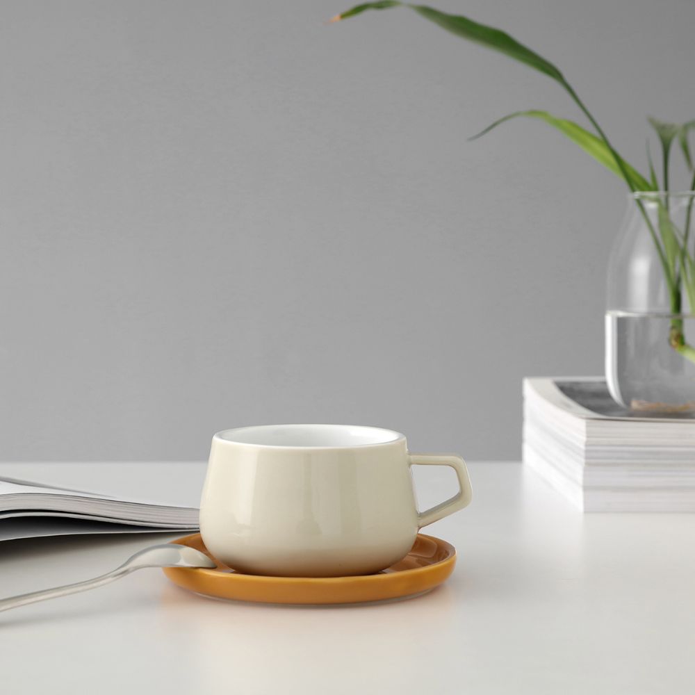 Teetasse mit Untertasse ELLA CLASSIC, 250 ml, gelb, Viva Scandinavia