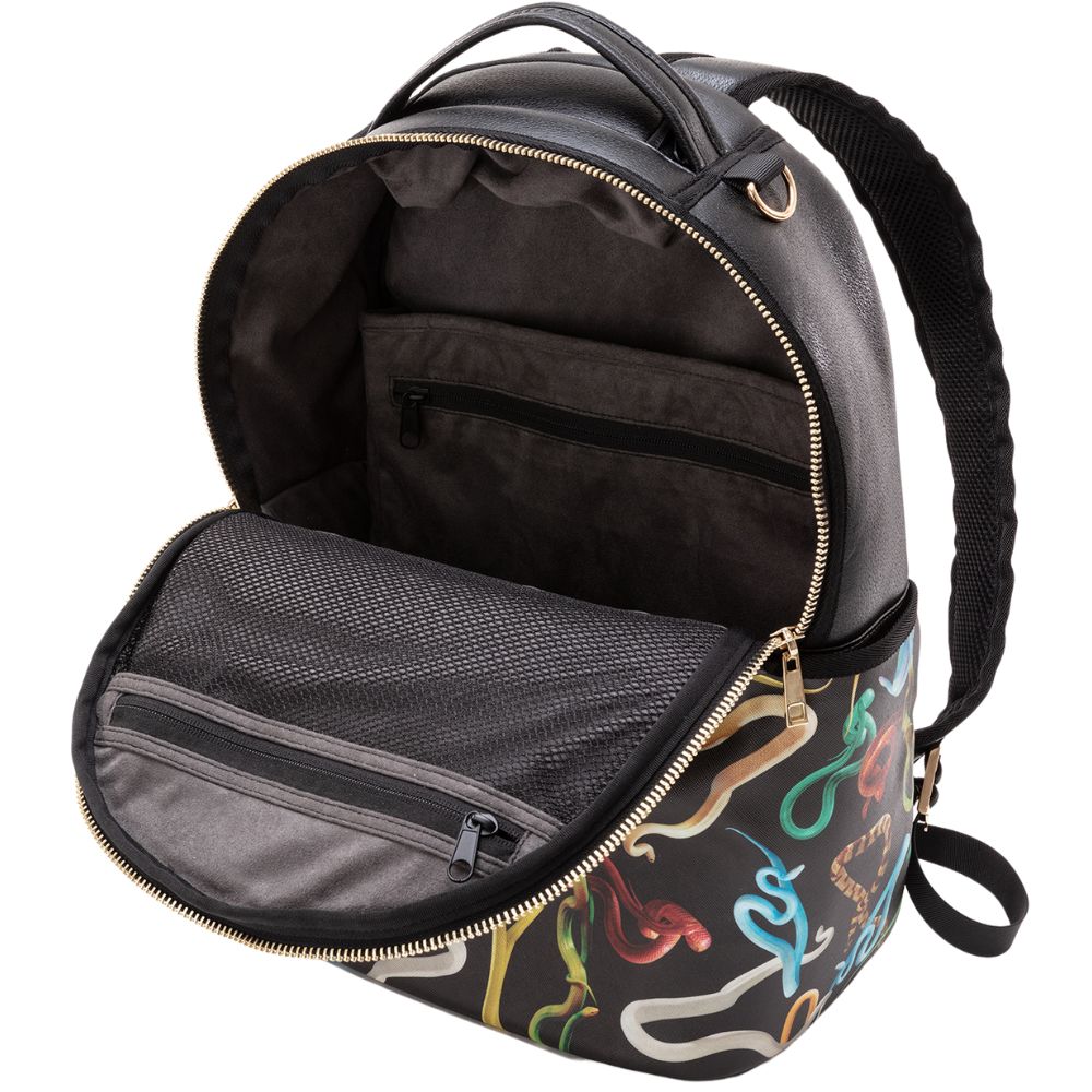 Rucksack TOILETPAPER SNAKES 43 cm, schwarz, Seletti