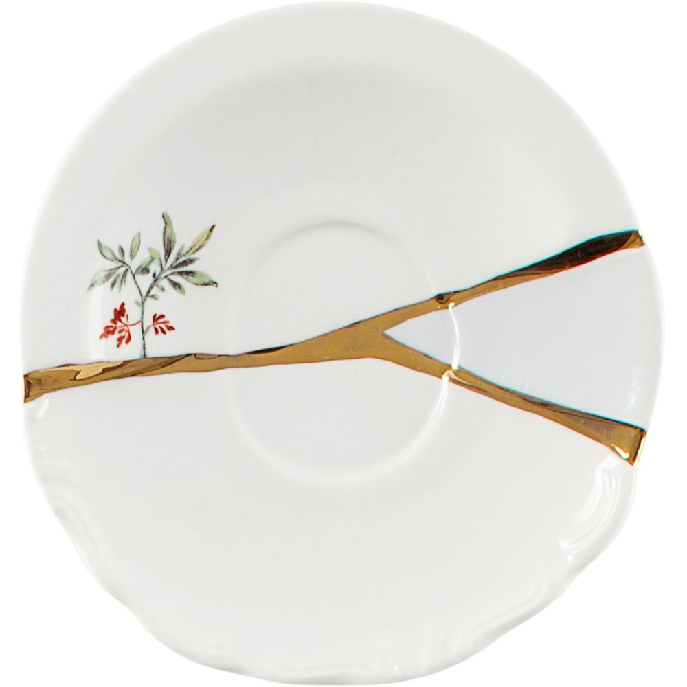 Kaffeetasse mit Untertasse KINTSUGI 3, weiß, Seletti