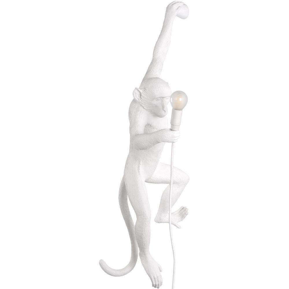 Wandlampe MONKEY HANGING LEFT HAND 76,5 cm, weiß, Seletti