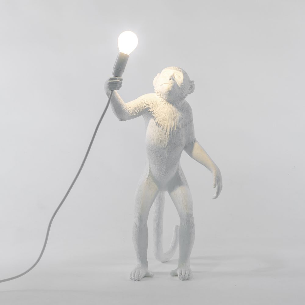 Tischlampe MONKEY STANDING 54 cm, weiß, Seletti
