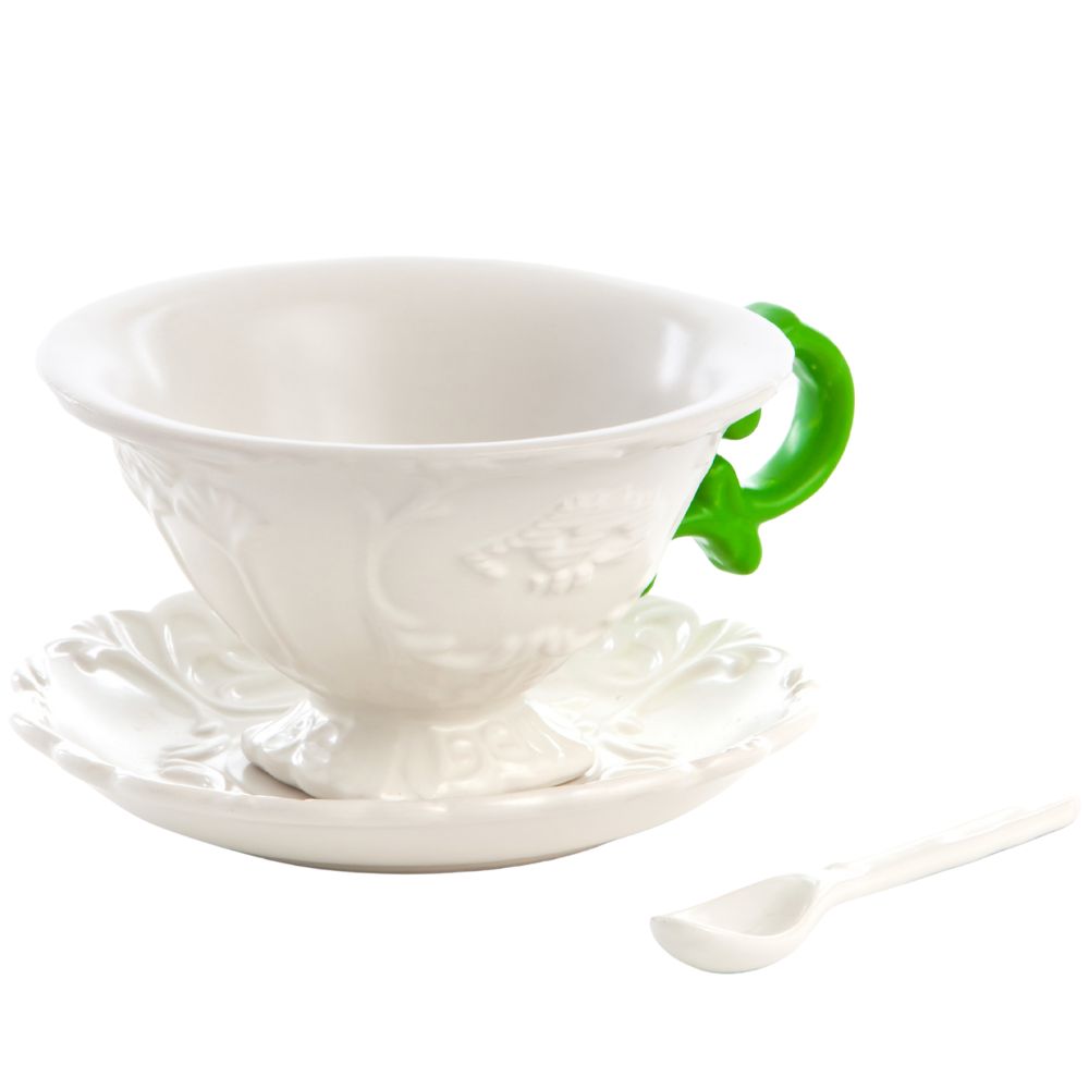 Teetasse mit Untertasse und Löffel I-WARES, grün, Seletti