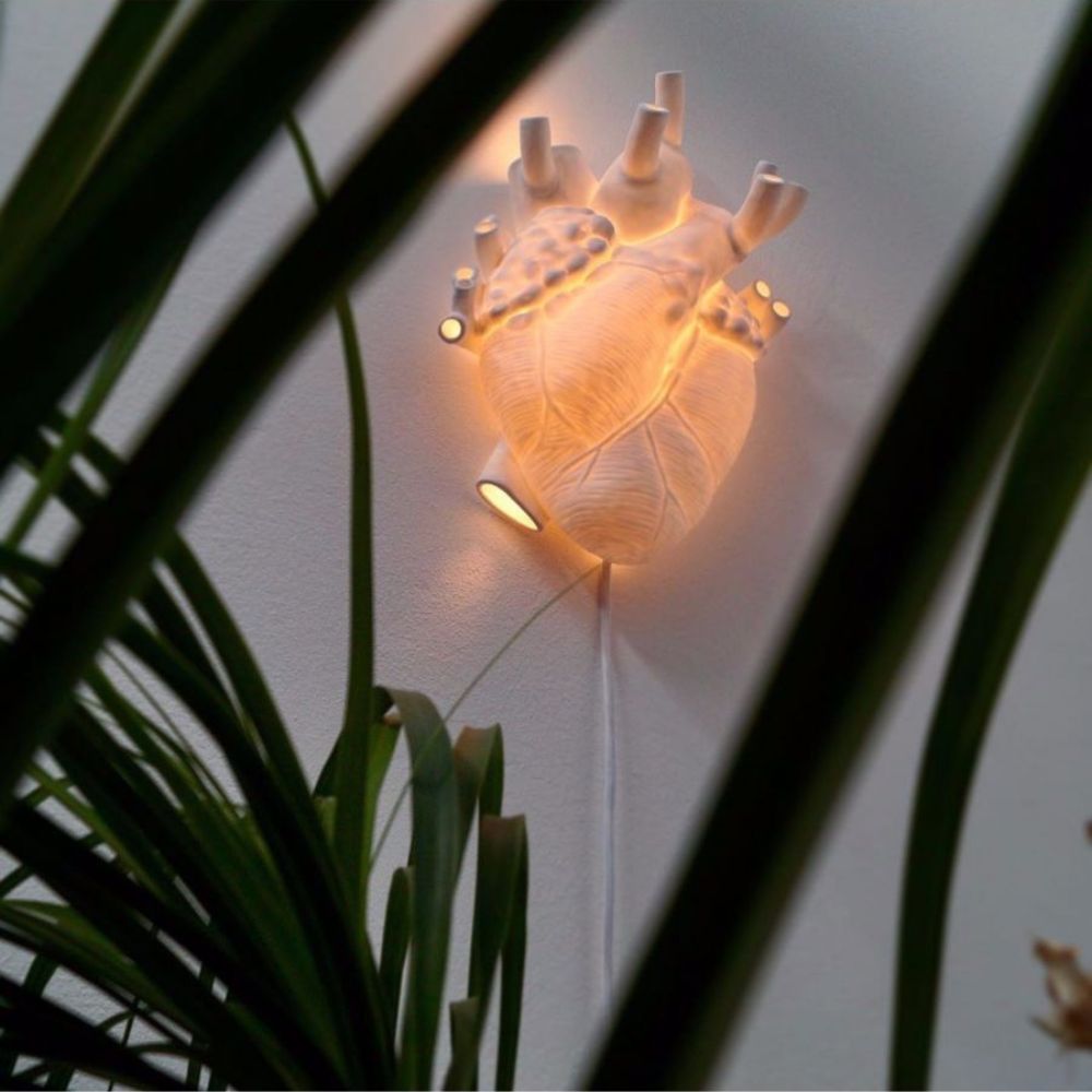 Wandlampe HEART 32 cm, weiß, Seletti
