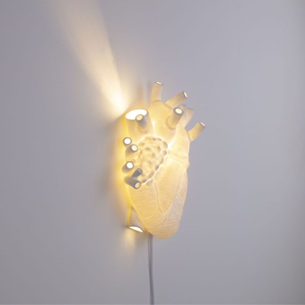 Wandlampe HEART 32 cm, weiß, Seletti