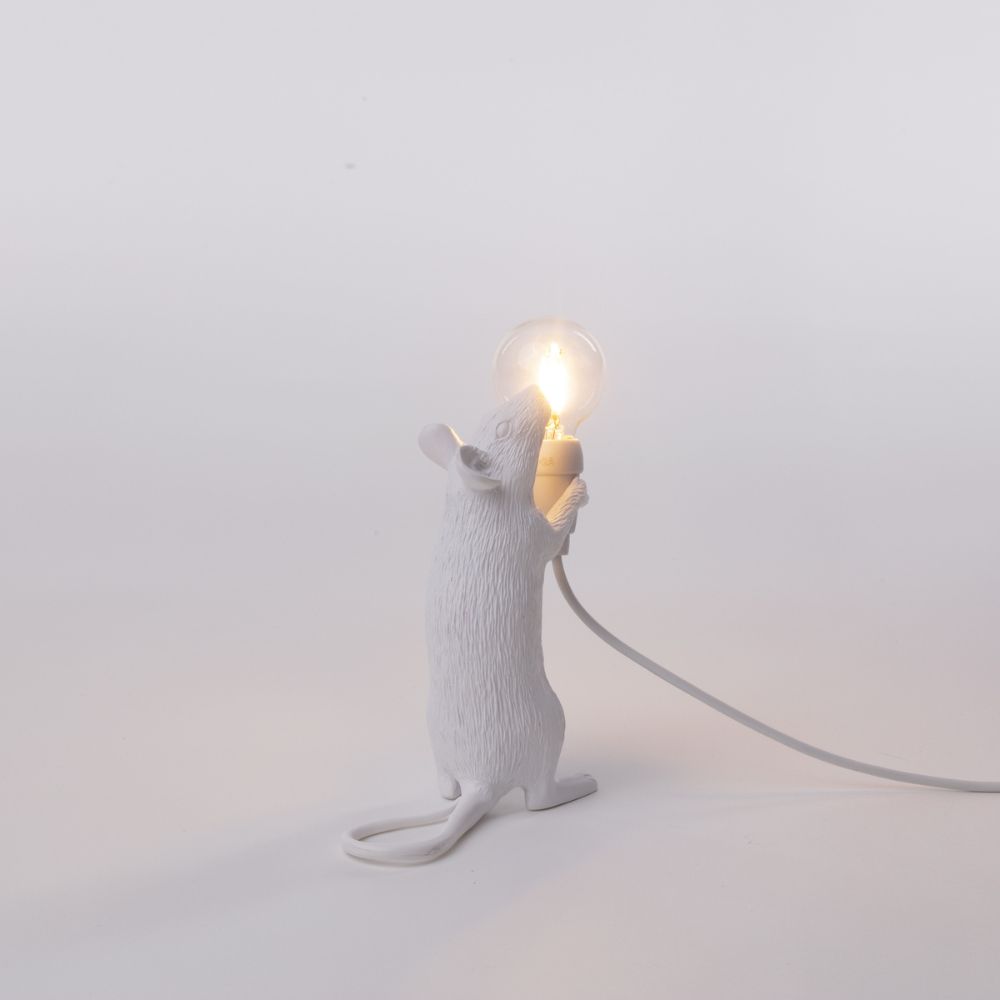 Tischlampe MOUSE STANDING 14,5 cm, USB-Anschluss, weiß, Seletti