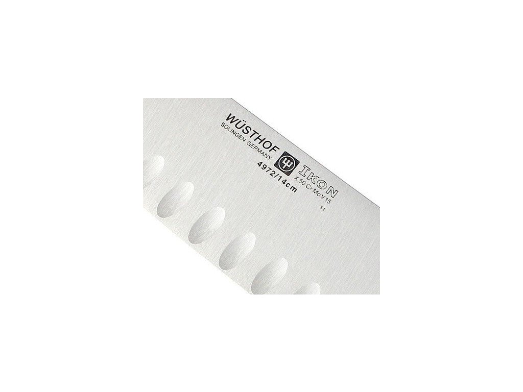 Santoku Messer IKON 14 cm, mit ovalen Rillen, Wüsthof