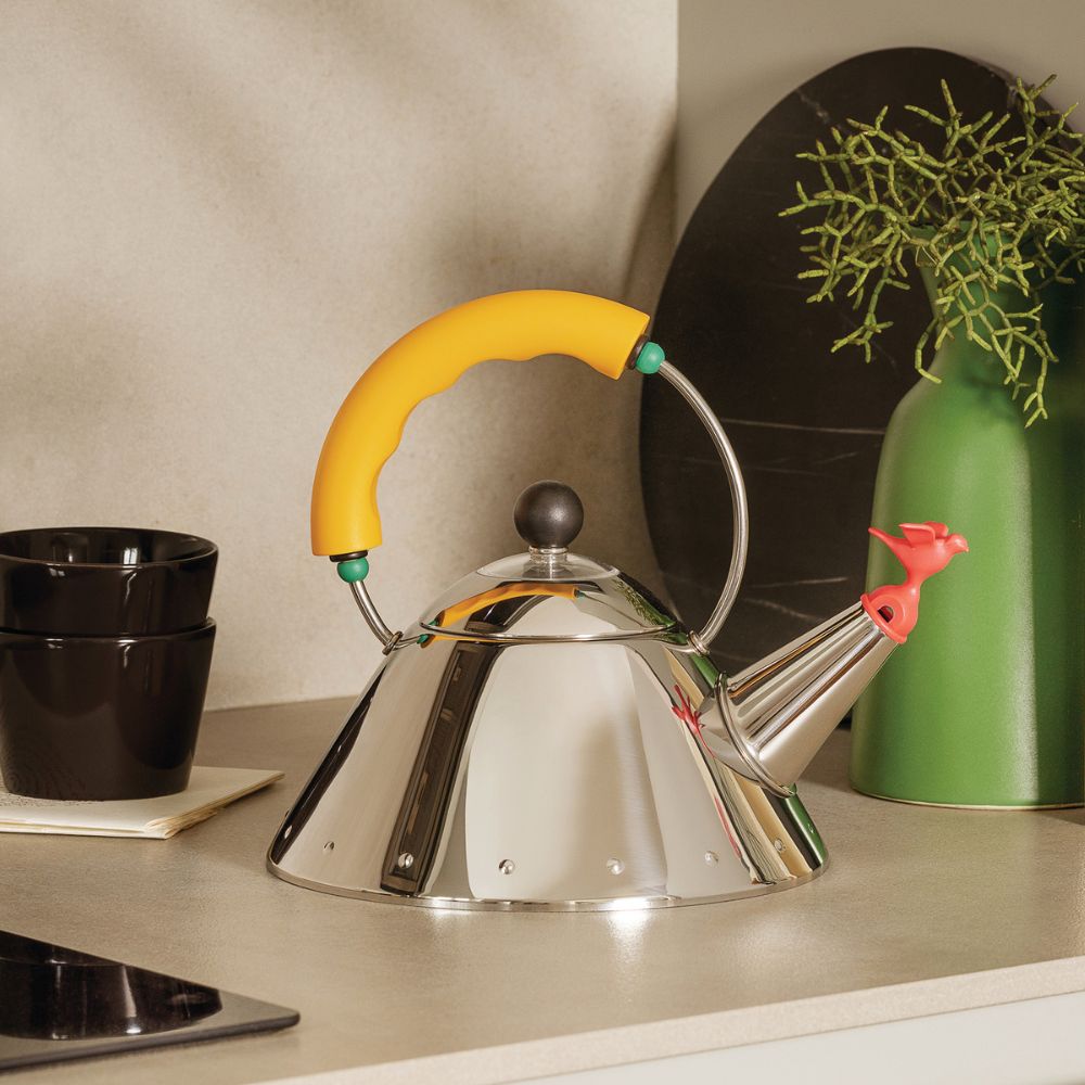 Flötenkessel 9093 1 l, silber / gelb, Alessi