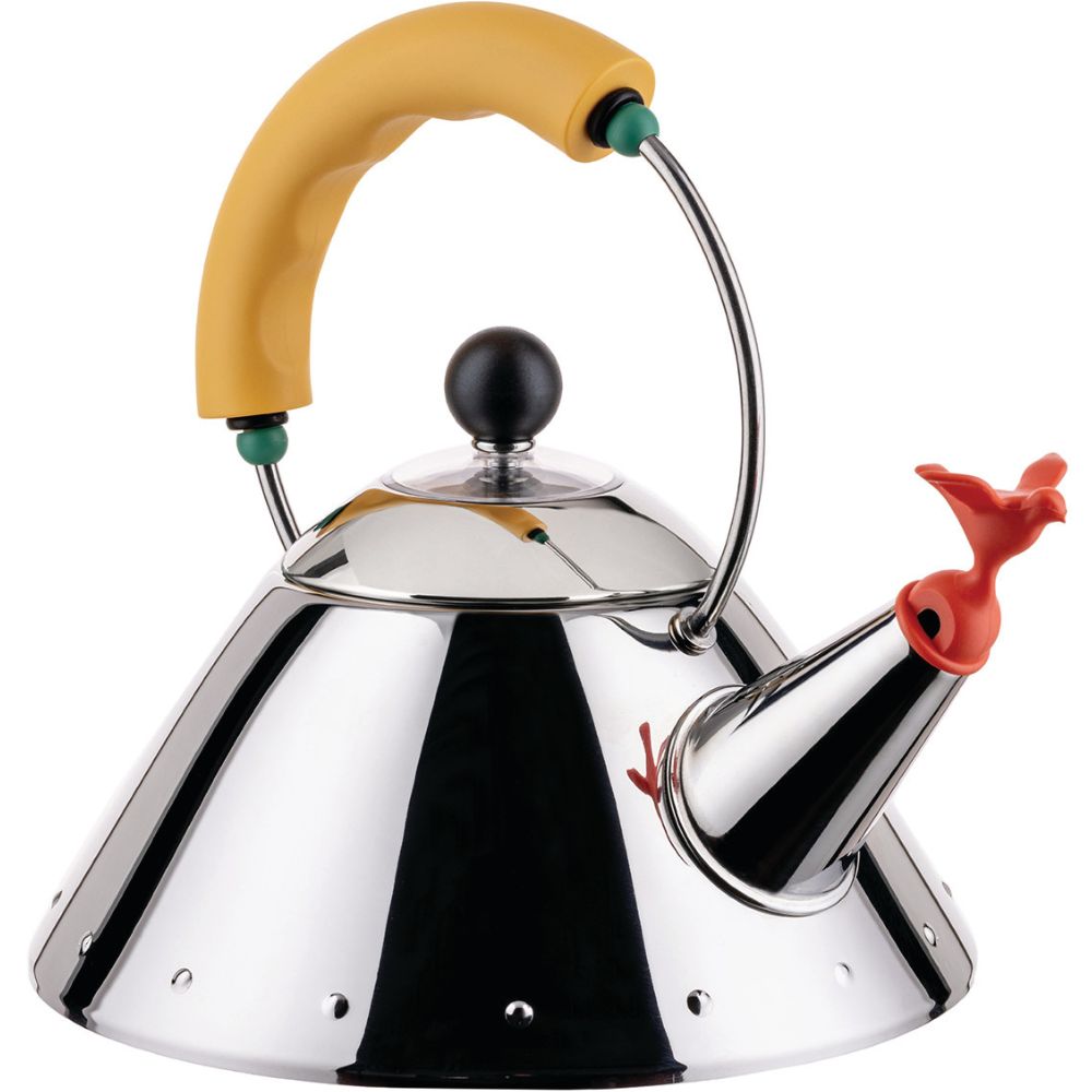 Flötenkessel 9093 1 l, silber / gelb, Alessi