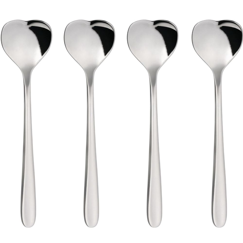 Teelöffel BIG LOVE, 4er-Set, 14 cm, silber, Alessi