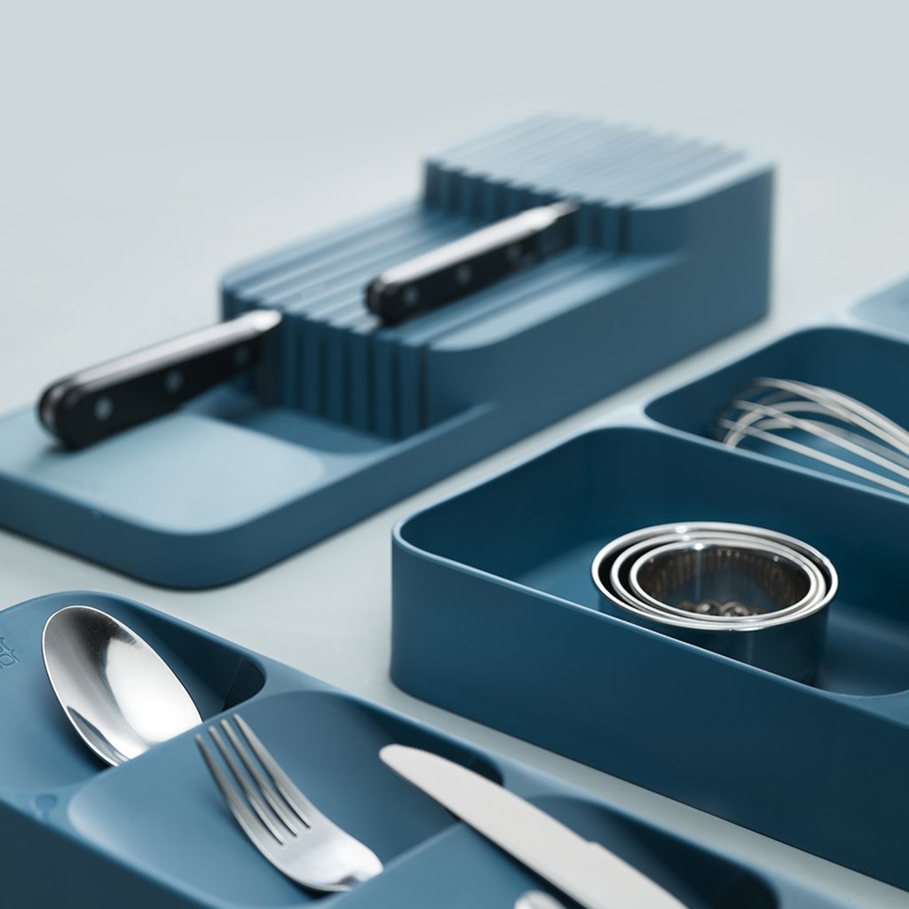 Organizer Stufiger Messerkasten DRAWER STORE, blau, Joseph Joseph
