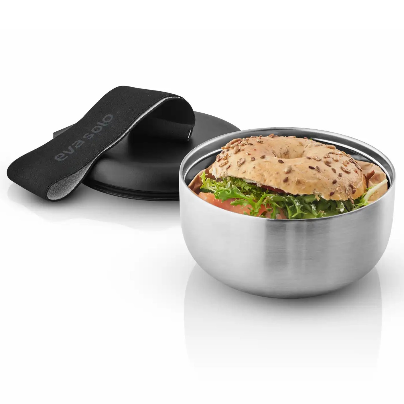 Lunchbox TO GO, 750 ml, Silber/Schwarz, Edelstahl, Eva Solo