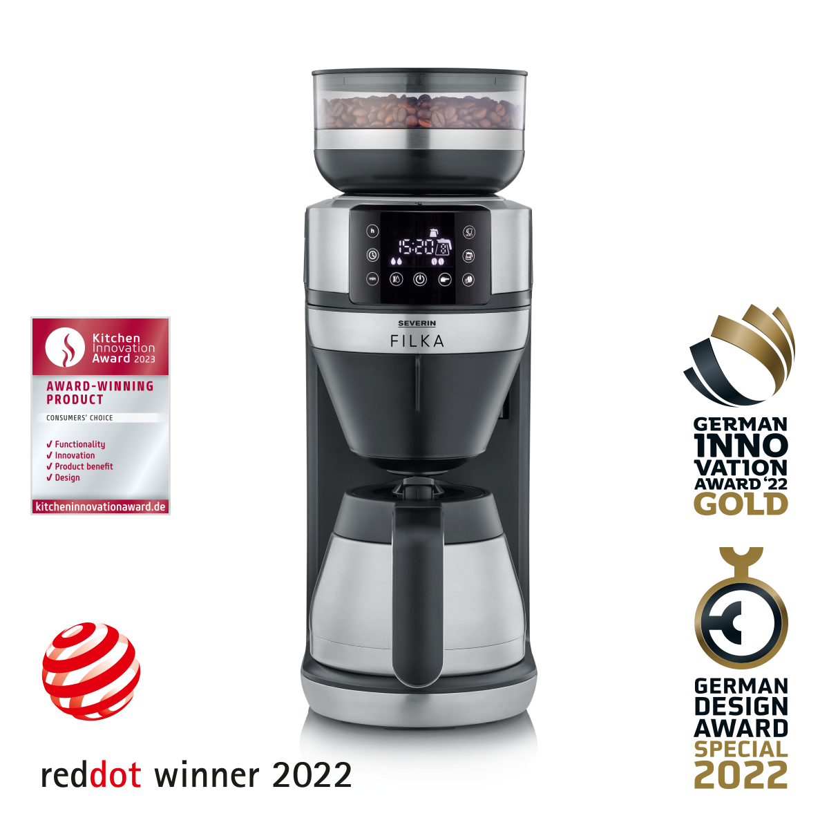 Filterkaffee-Vollautomat KA 4851 FILKA, Silber, Severin