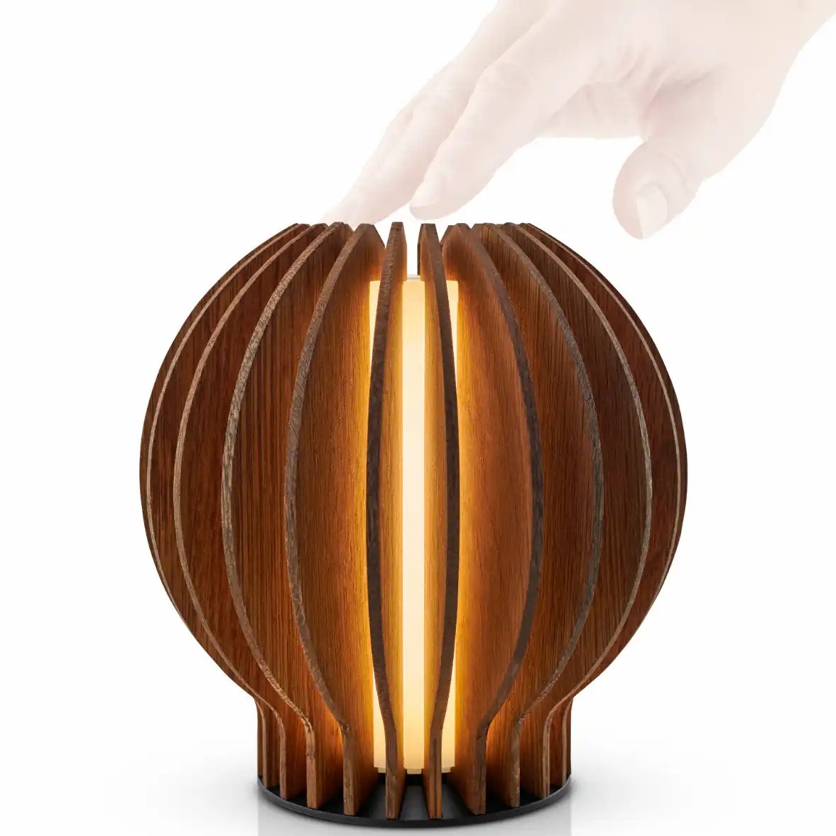 Tischlampe RADIANT 15 cm, LED, dunkelbraun, Holz, Eva Solo