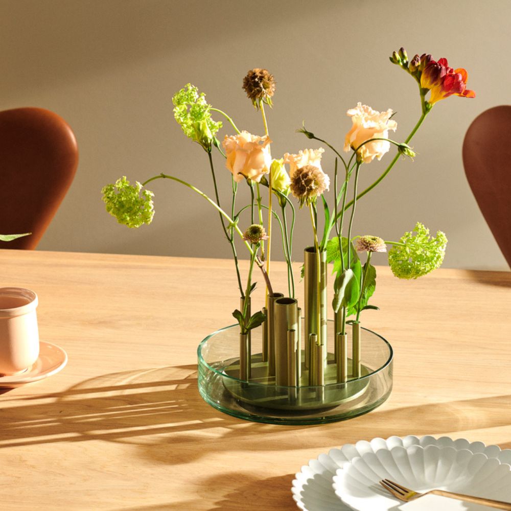 Vase IKERU 19 cm, grün, Glas, Fritz Hansen