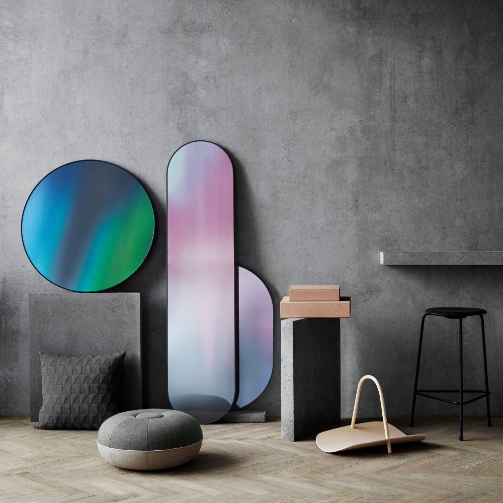 Wandspiegel ROUND 76 cm, grün, Fritz Hansen