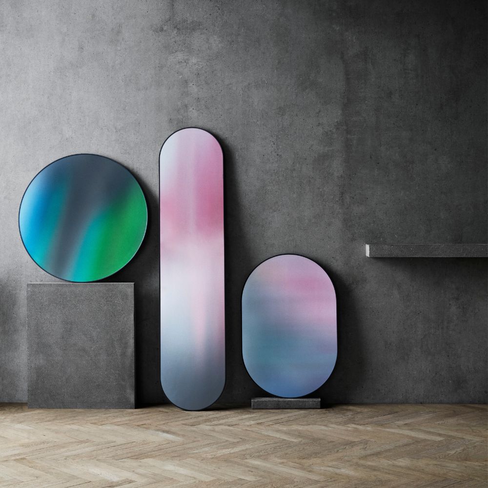 Wandspiegel ROUND 76 cm, grün, Fritz Hansen