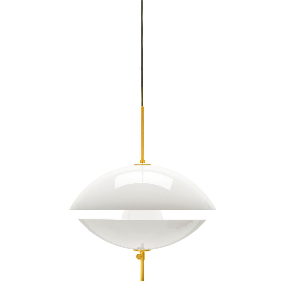 Hängelampe CLAM 44 cm, Weiß/Messing, Fritz Hansen