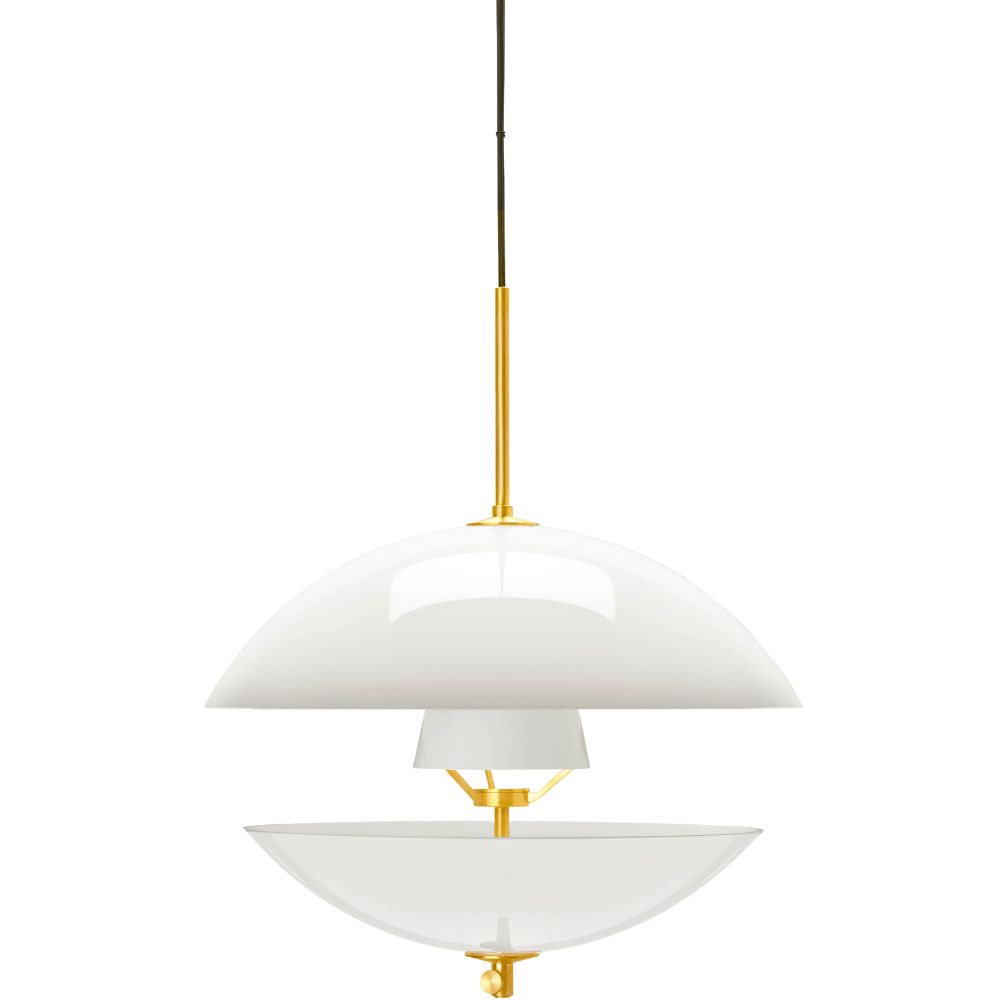 Hängelampe CLAM 44 cm, Weiß/Messing, Fritz Hansen
