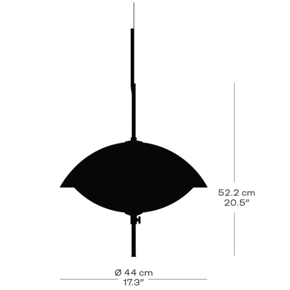 Hängelampe CLAM 44 cm, Weiß/Messing, Fritz Hansen