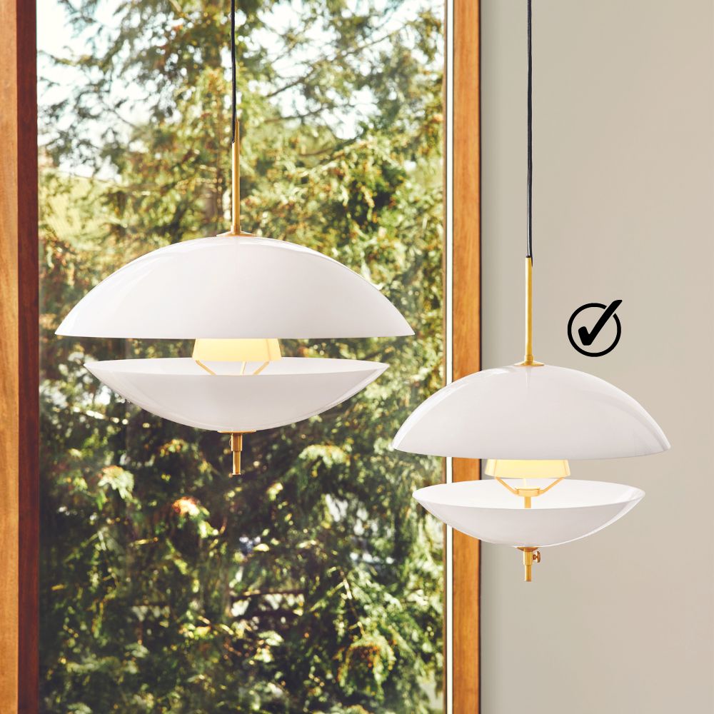Hängelampe CLAM 44 cm, Weiß/Messing, Fritz Hansen