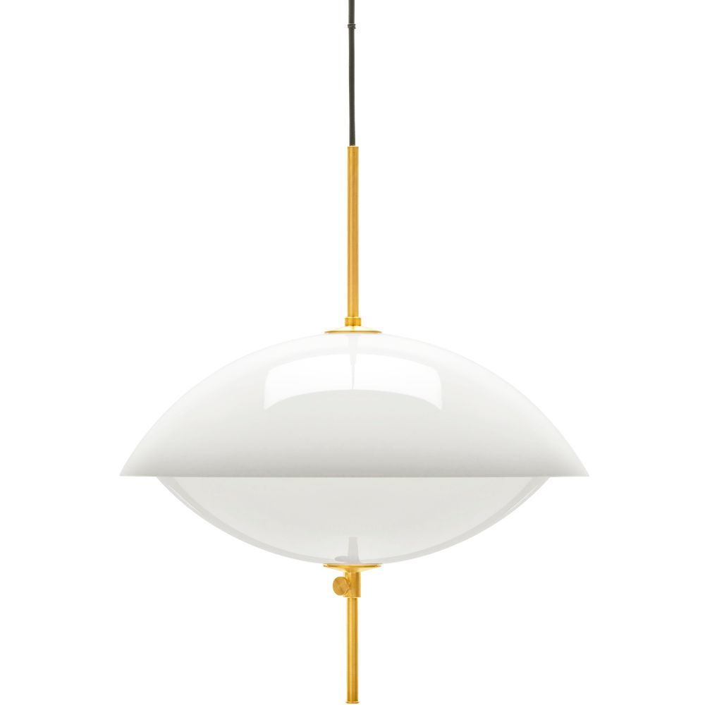Hängelampe CLAM 44 cm, Weiß/Messing, Fritz Hansen