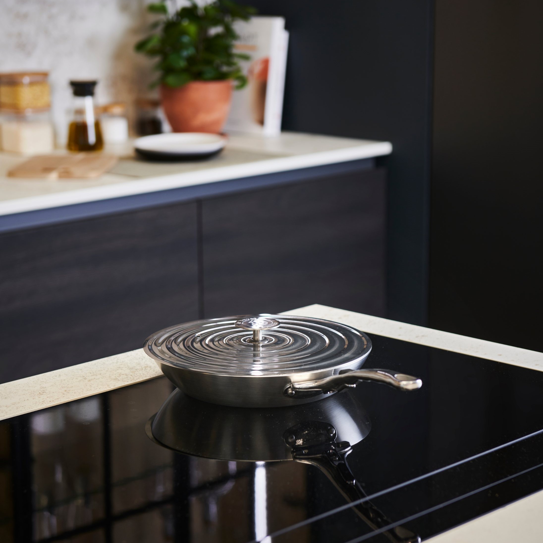 Pfannendeckel Universal 30-32 cm, rostfreier Stahl, de Buyer