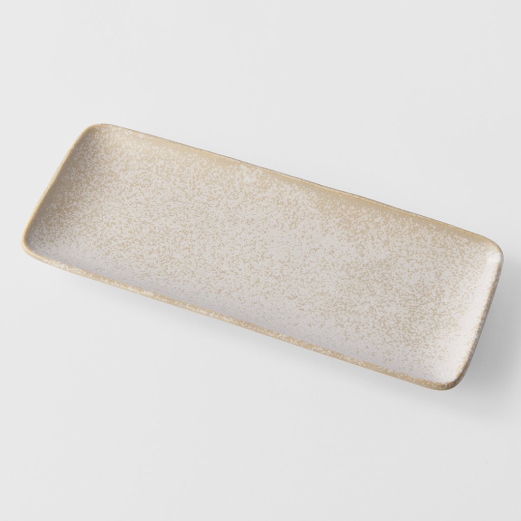 Servierplatte WHITE FADE 29,5 x 12 cm, rechteckig, schwarz, MIJ